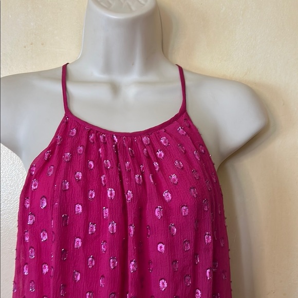 Ella Moss Fuchsia Silk Sparkly Sundress size S - Picture 3 of 13